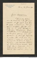 Nachlass Franz Steindachner, Brief von Braun an Franz Steindachner (29.01.1904), Inv.Nr. 54.01, Seite 1